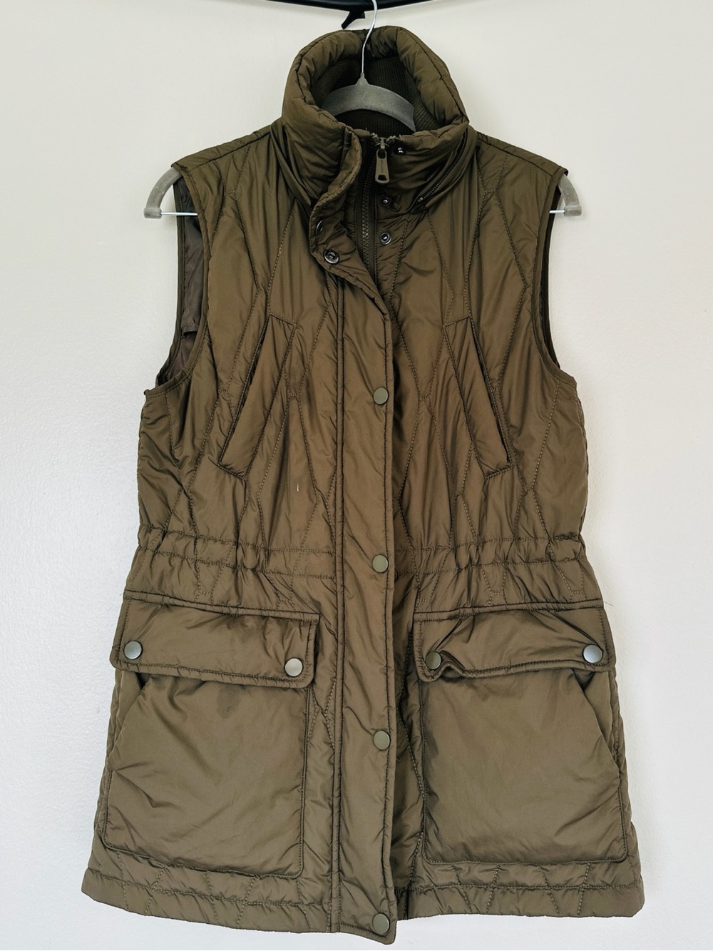 Bernardo Olive Green Hooded Quilted Puffer Vest Size S